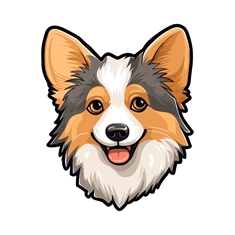 Dog Lovers Theme Icelandic Sheepdog Face Transparent Sticker